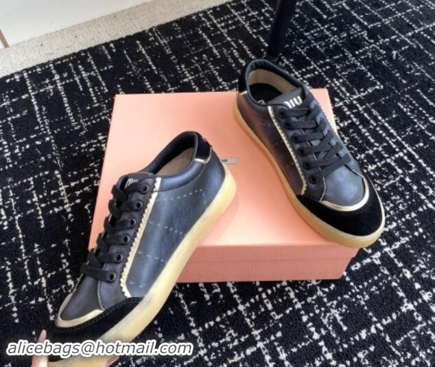 Best Product Miu Miu Suede and Leather Sneakers Black 719098