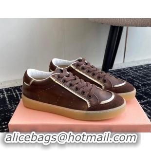 Duplicate Miu Miu Suede and Leather Sneakers Brown 719099