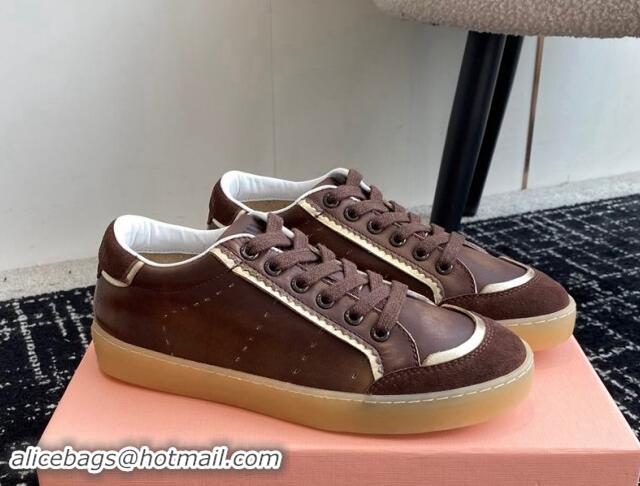 Duplicate Miu Miu Suede and Leather Sneakers Brown 719099