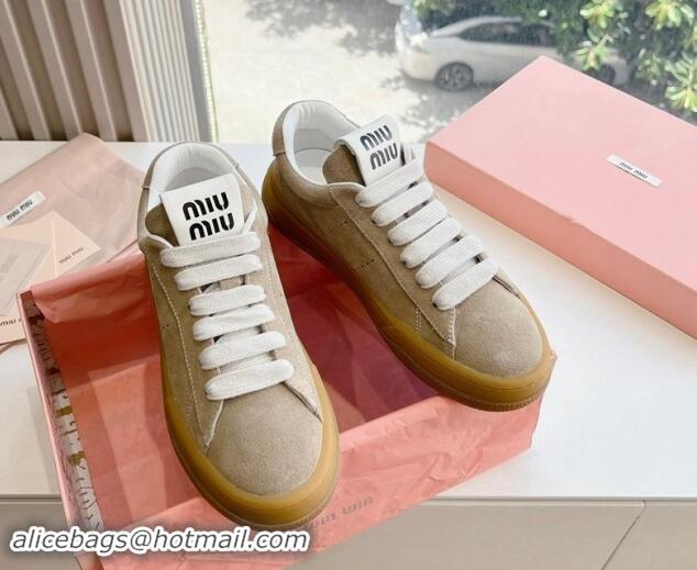 Perfect Miu Miu Suede Sneakers Beige 719100