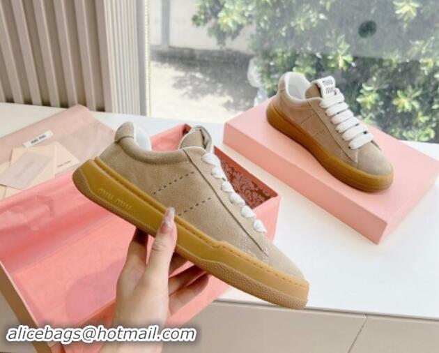 Perfect Miu Miu Suede Sneakers Beige 719100