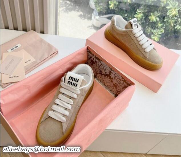 Perfect Miu Miu Suede Sneakers Beige 719100