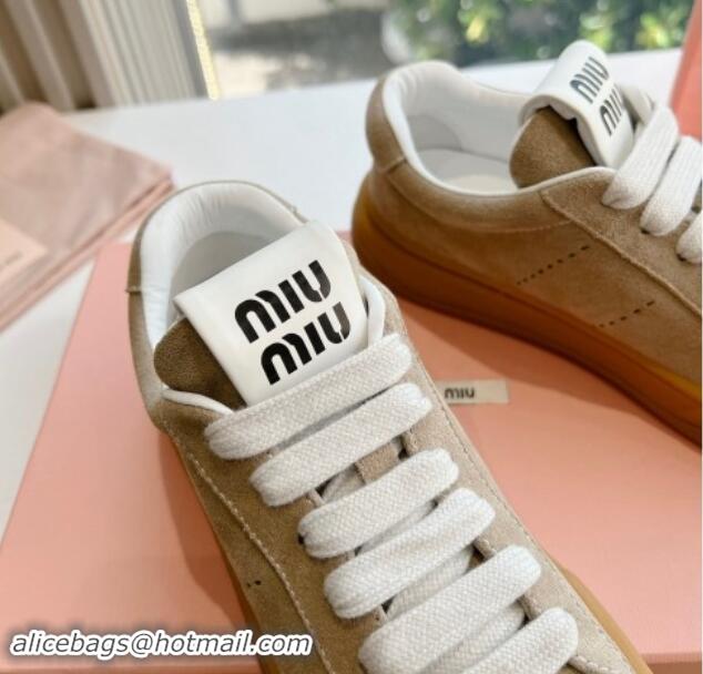 Perfect Miu Miu Suede Sneakers Beige 719100