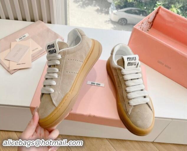 Perfect Miu Miu Suede Sneakers Beige 719100