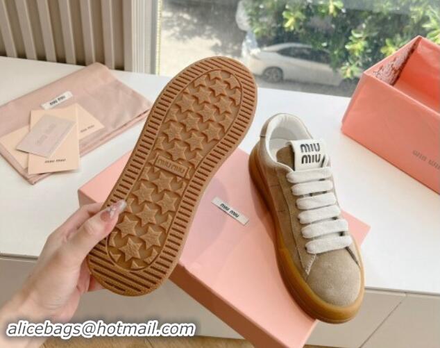 Perfect Miu Miu Suede Sneakers Beige 719100