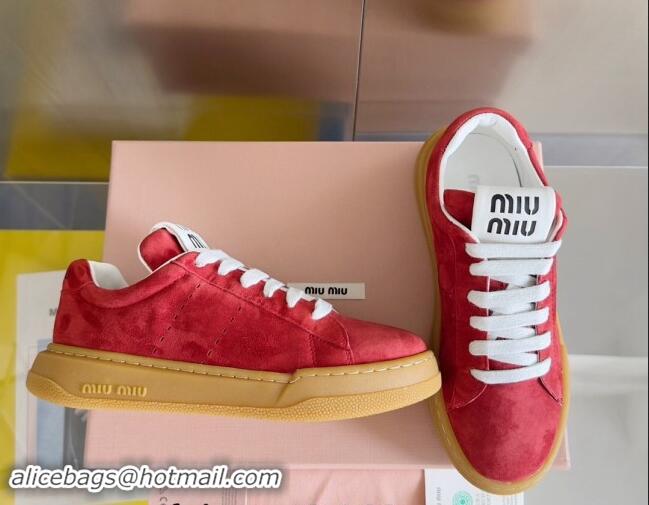 Top Grade Miu Miu Suede Sneakers Red 719104