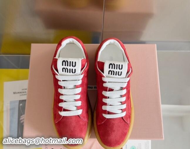 Top Grade Miu Miu Suede Sneakers Red 719104