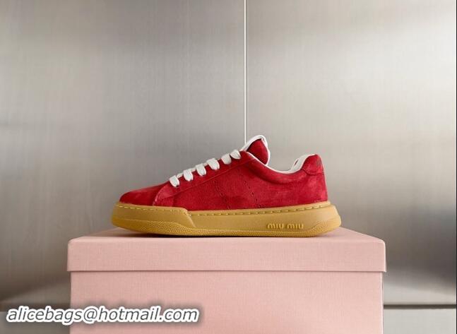 Top Grade Miu Miu Suede Sneakers Red 719104