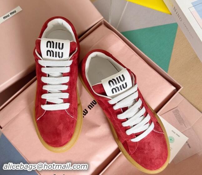 Top Grade Miu Miu Suede Sneakers Red 719104