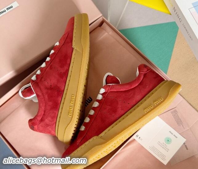 Top Grade Miu Miu Suede Sneakers Red 719104