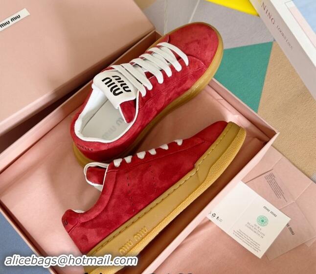 Top Grade Miu Miu Suede Sneakers Red 719104