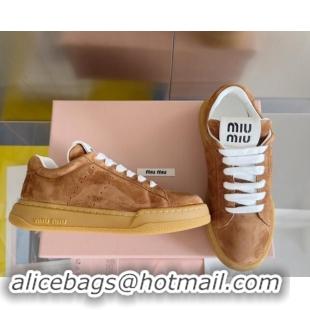 Unique Style Miu Miu Suede Sneakers Brown 719105