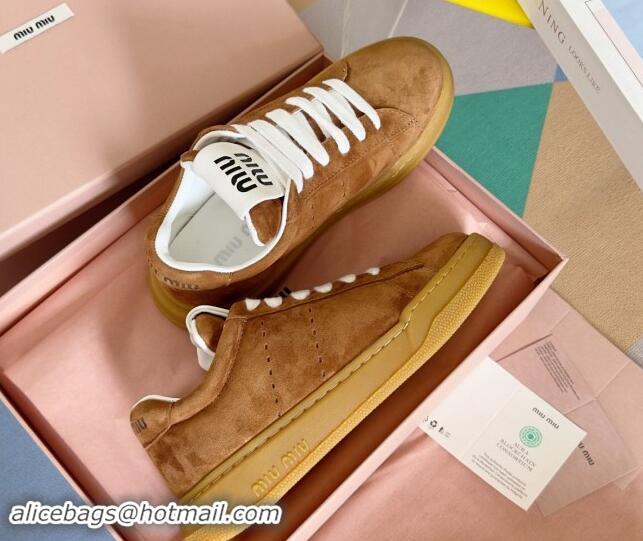 Unique Style Miu Miu Suede Sneakers Brown 719105