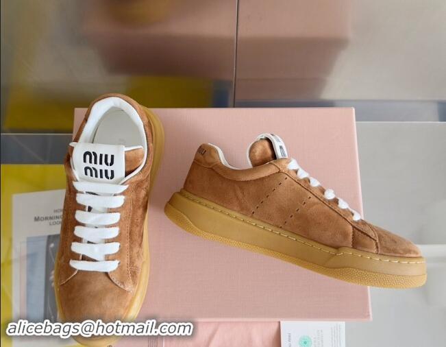 Unique Style Miu Miu Suede Sneakers Brown 719105