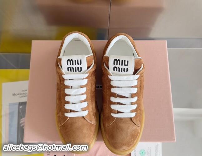 Unique Style Miu Miu Suede Sneakers Brown 719105