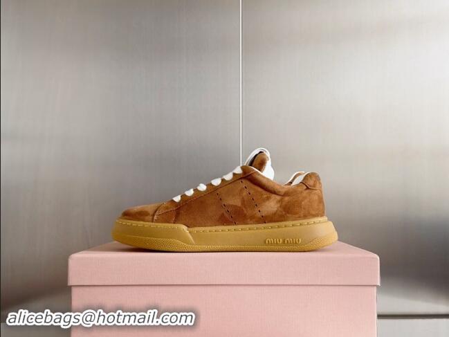 Unique Style Miu Miu Suede Sneakers Brown 719105