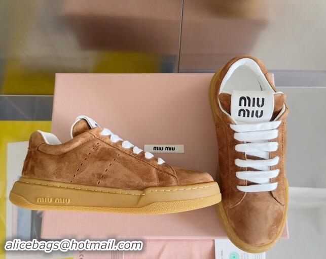 Unique Style Miu Miu Suede Sneakers Brown 719105