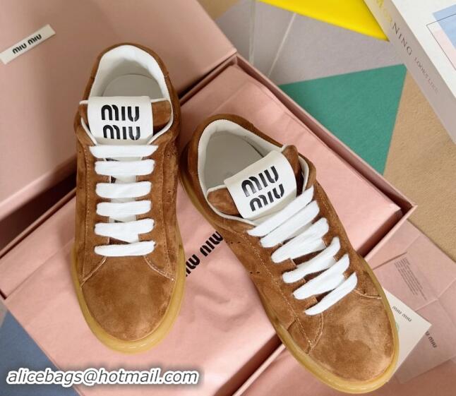 Unique Style Miu Miu Suede Sneakers Brown 719105