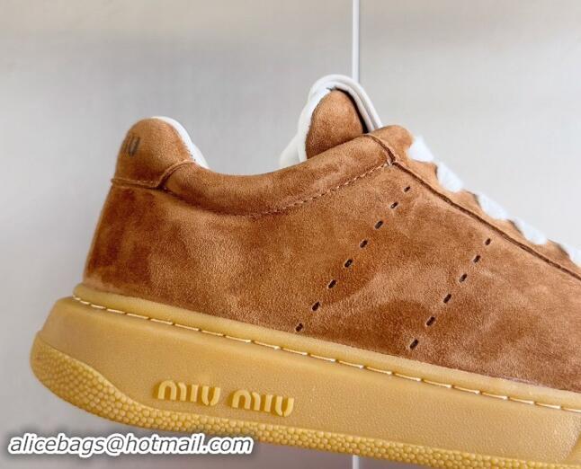 Unique Style Miu Miu Suede Sneakers Brown 719105