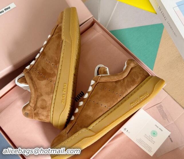 Unique Style Miu Miu Suede Sneakers Brown 719105