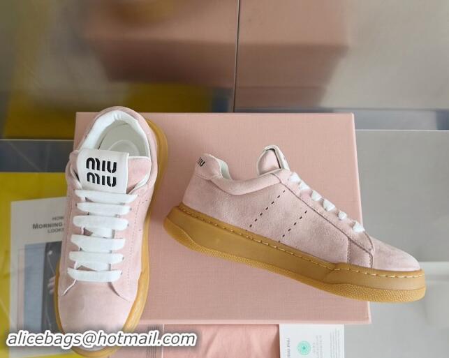 Trendy Design Miu Miu Suede Sneakers Light Pink 719106