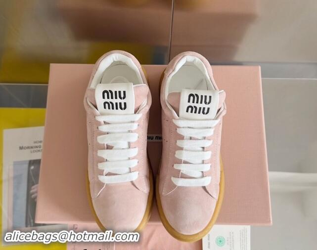 Trendy Design Miu Miu Suede Sneakers Light Pink 719106