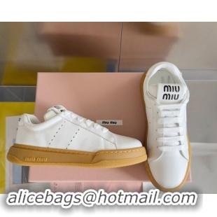 Grade Quality Miu Miu Leather Sneakers White 719107