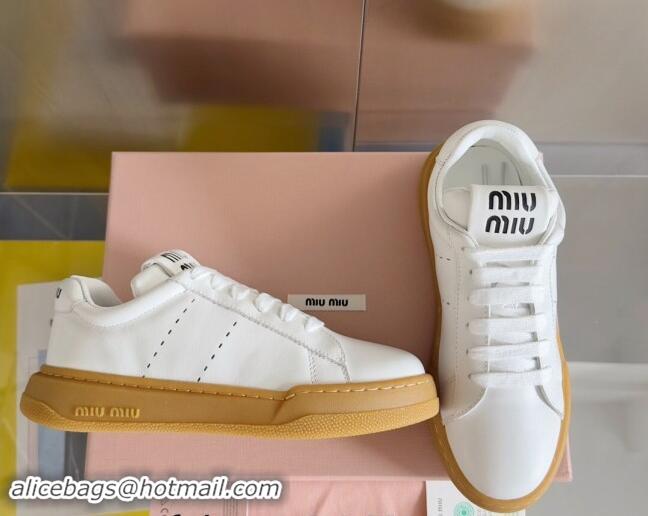 Grade Quality Miu Miu Leather Sneakers White 719107