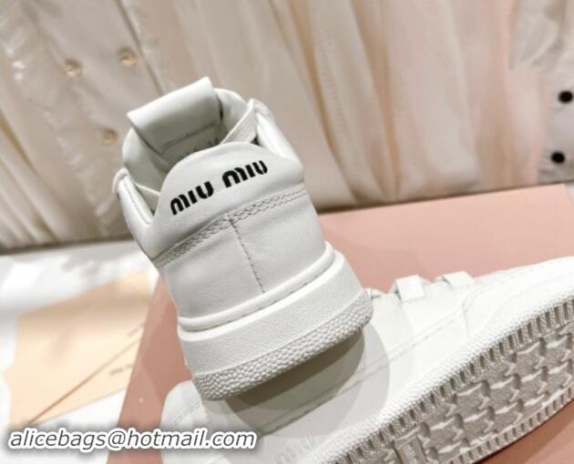 Generous Miu Miu Leather Sneakers White 813063