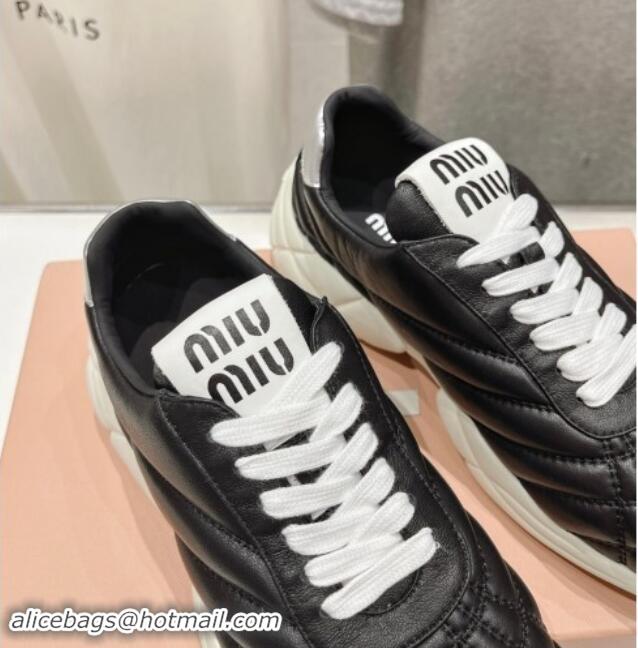 Unique Style Miu Miu Quilted Leather Sneakers Black 813070