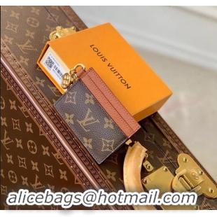 Inexpensive Louis Vuitton LV Charms Card Holder in Monogram Canvas and Leather M82739 Brown 2024