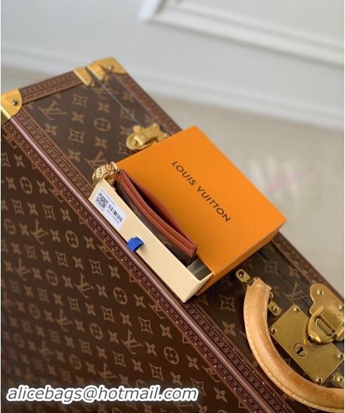 Inexpensive Louis Vuitton LV Charms Card Holder in Monogram Canvas and Leather M82739 Brown 2024