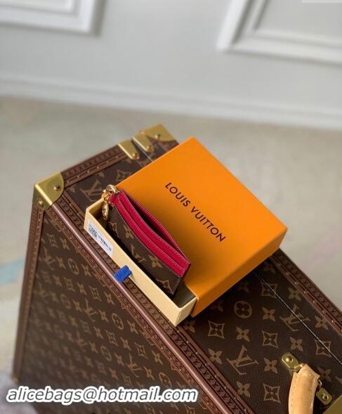 Super Quality Louis Vuitton LV Charms Card Holder in Monogram Canvas and Leather M82739 Burgundy 2024