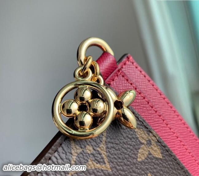 Super Quality Louis Vuitton LV Charms Card Holder in Monogram Canvas and Leather M82739 Burgundy 2024