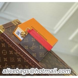 Promotional Louis Vuitton LV Charms Card Holder in Monogram Canvas and Leather M82739 Red 2024