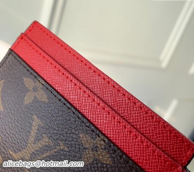 Promotional Louis Vuitton LV Charms Card Holder in Monogram Canvas and Leather M82739 Red 2024