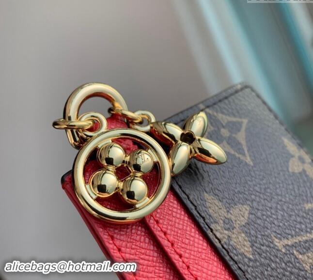 Promotional Louis Vuitton LV Charms Card Holder in Monogram Canvas and Leather M82739 Red 2024