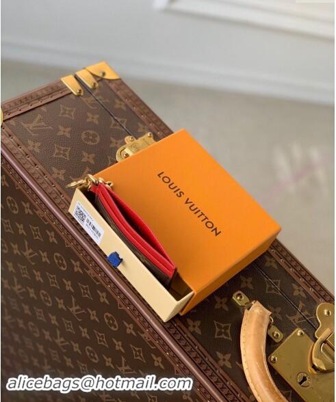 Promotional Louis Vuitton LV Charms Card Holder in Monogram Canvas and Leather M82739 Red 2024