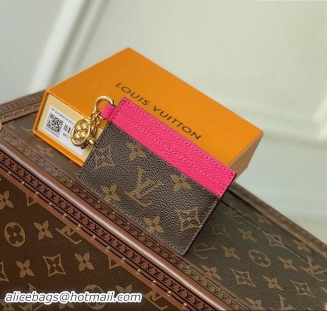 Big Discount Louis Vuitton LV Charms Card Holder in Monogram Canvas and Leather M82739 Fuchsia Pink 2024