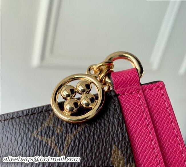 Big Discount Louis Vuitton LV Charms Card Holder in Monogram Canvas and Leather M82739 Fuchsia Pink 2024