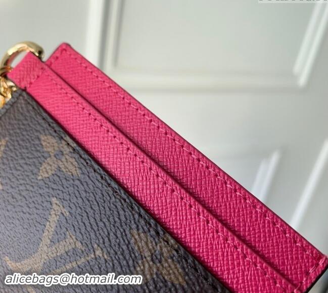 Big Discount Louis Vuitton LV Charms Card Holder in Monogram Canvas and Leather M82739 Fuchsia Pink 2024