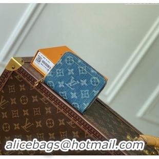 Reasonable Price Louis Vuitton Zippy Coin Purse Wallet in Blue Monogram Denim M82957 2024