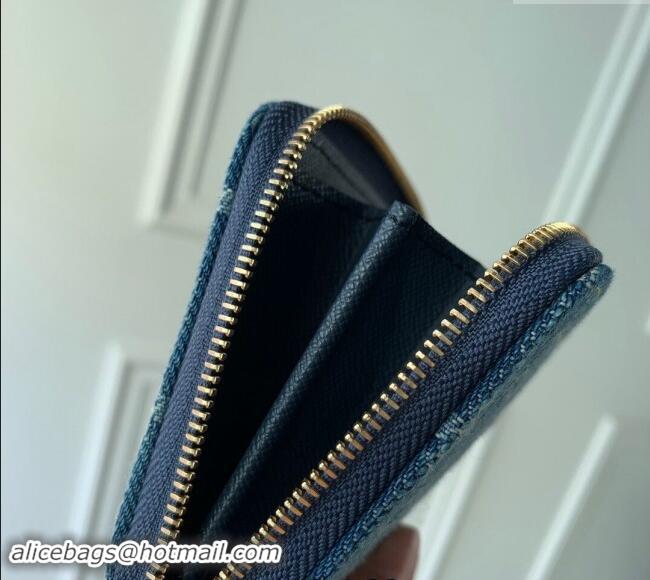 Reasonable Price Louis Vuitton Zippy Coin Purse Wallet in Blue Monogram Denim M82957 2024