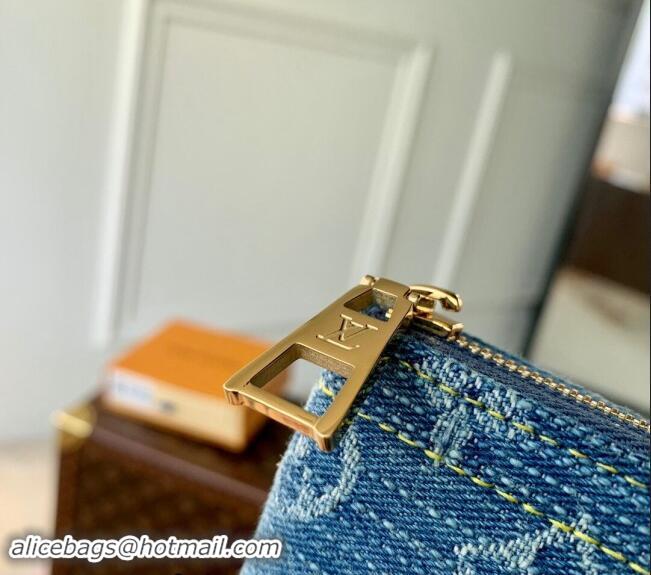 Reasonable Price Louis Vuitton Zippy Coin Purse Wallet in Blue Monogram Denim M82957 2024