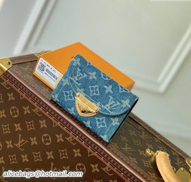 Top Grade Louis Vuitton New LV Remix Victorine Wallet in Blue Monogram Denim M82959 2024