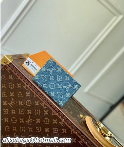 Top Grade Louis Vuitton New LV Remix Victorine Wallet in Blue Monogram Denim M82959 2024