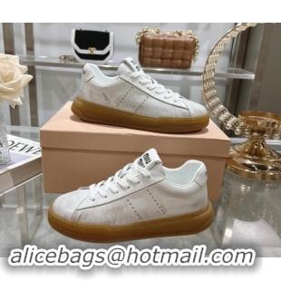 Unique Style Miu Miu Bleached Suede Sneakers White 813088