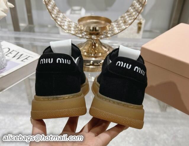 Fashion Miu Miu Suede Sneakers Black 813089