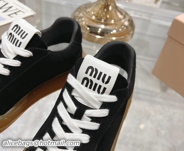 Fashion Miu Miu Suede Sneakers Black 813089