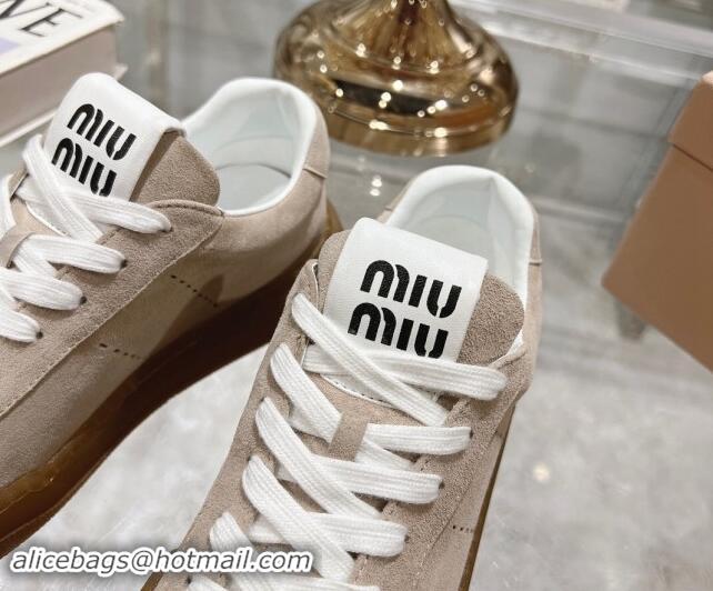 Best Price Miu Miu Suede Sneakers Beige 813090